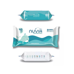 TOALLAS HÚMEDAS 99% AGUA  NUVIA CAJA DE 12 PAQUETES DE 60 TOALLAS