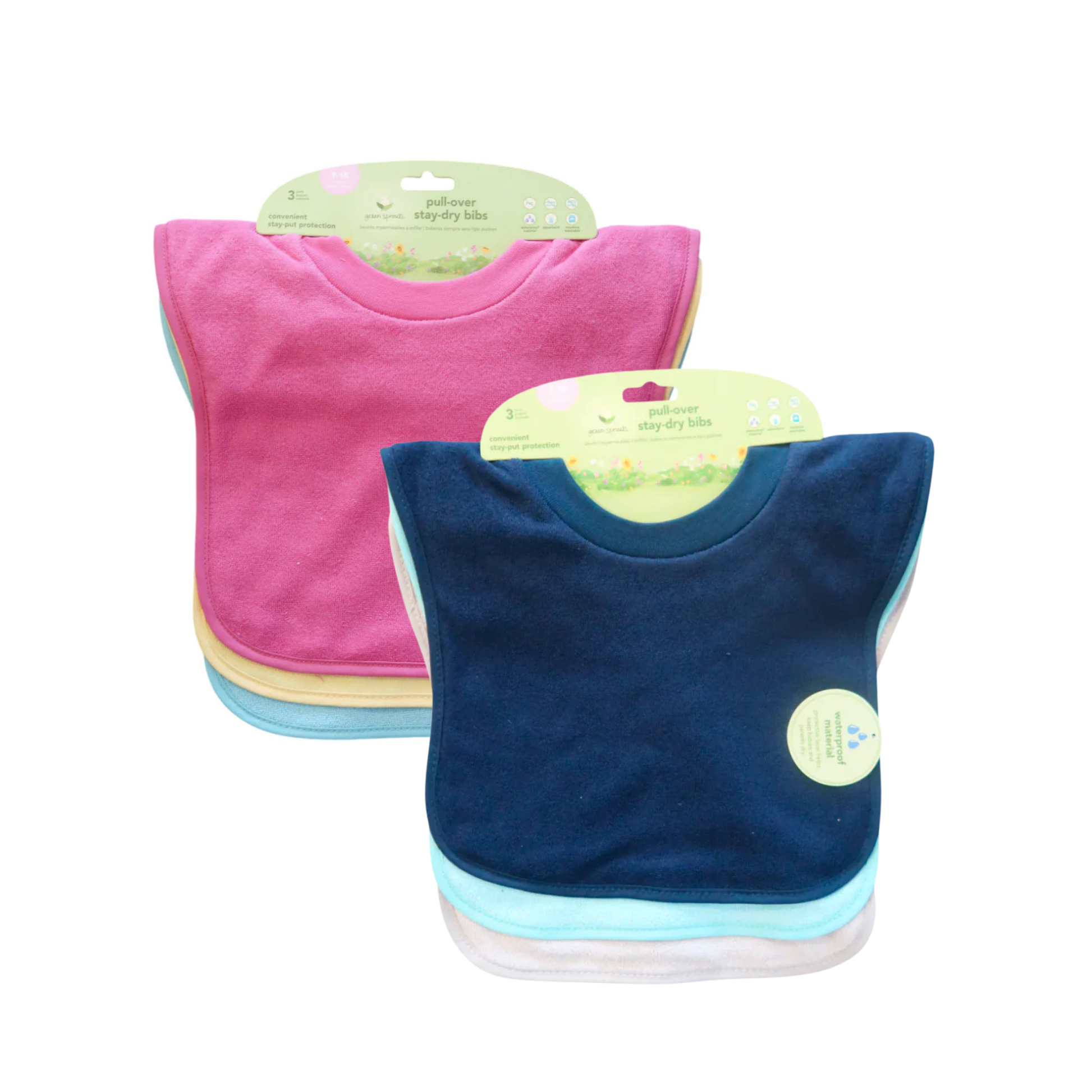 Baberos Impermeables Pack x3 Tipo Polera Green Sprouts