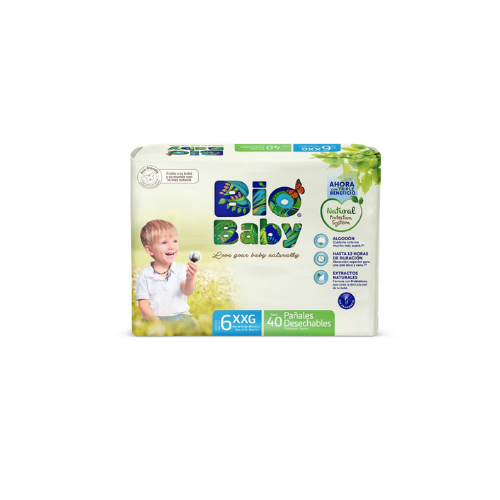 PAÑAL ECOLOGICO 6 TALLA XXG x 40 U - BIO BABY