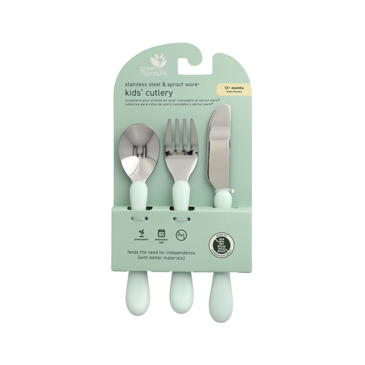 Cubiertos aprendizaje acero inoxidable Green Sprouts Verde