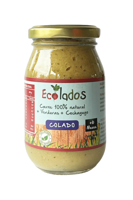 Colado 100% Natural de Carne, Cochayuyo y Verduras Ecolados