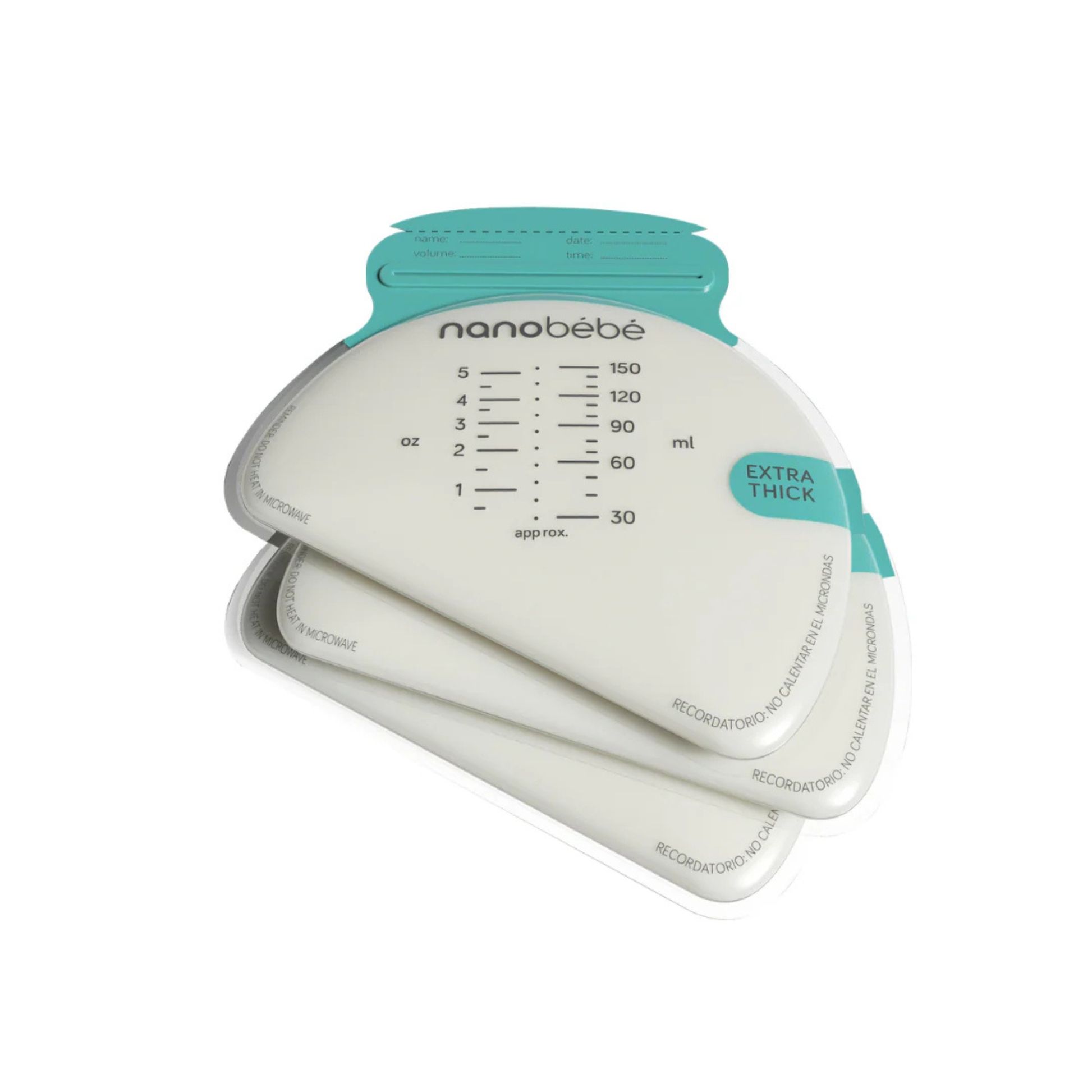 Bolsas para Almacenamiento de Leche Materna Nanobébé 150ml 50 Unidades