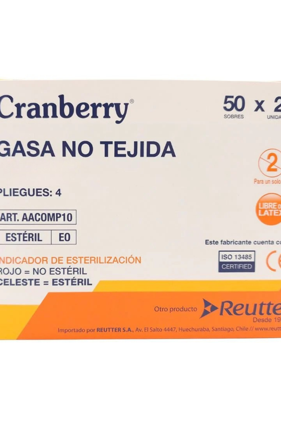 Gasa Estéril No Tejida Cranberry 50 X 2 unidades