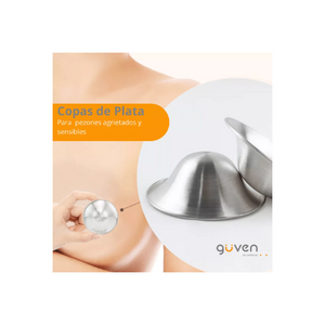 COPAS DE LACTANCIA DE PLATA 999  GUVEN TALLA L/XL