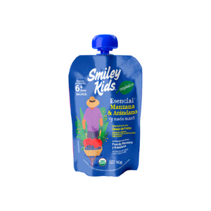 PURE ORGANICO  MANZANA Y ARADANO  90 GR  - SMILEY KIDS