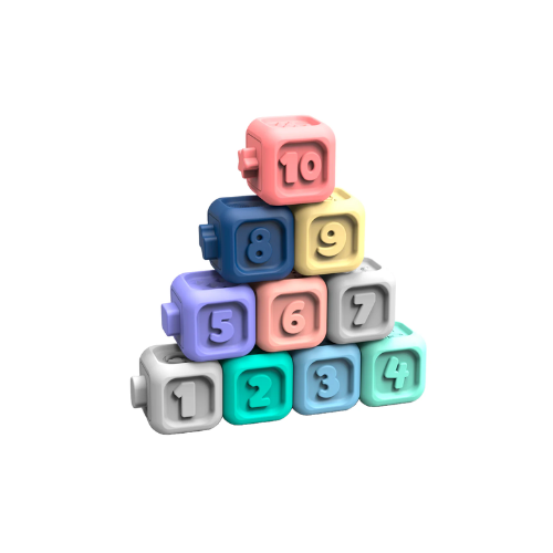 BLOQUES CUADRADOS PASTEL 10 PIEZAS GRASP