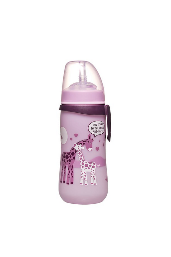 BOTELA CON BOMBILLA SILICONA NIÑA 330 ML -NIP