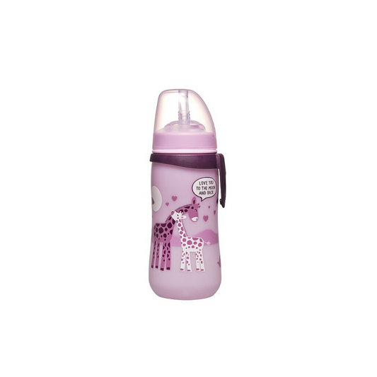 BOTELA CON BOMBILLA SILICONA NIÑA 330 ML -NIP