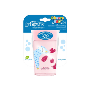 VASO 360° SIN ASAS 300ml 9M ROSADO - DR. BROWN'S