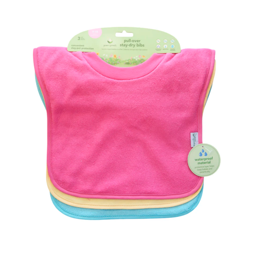 PACK 3 BABEROS IMPERMEABLES POLERA PINK GREEN SPROUTS