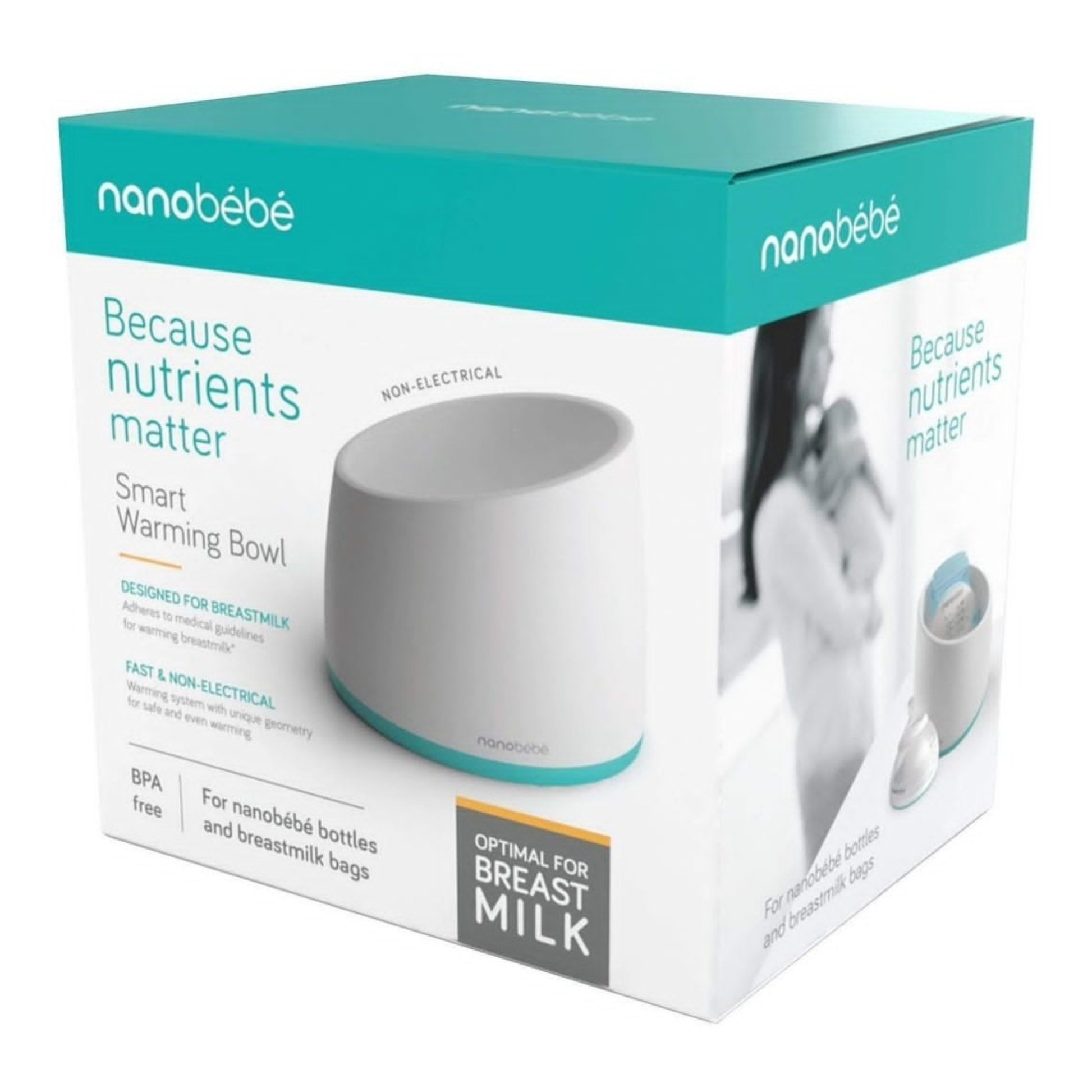 Calentador No Eléctrico para Mamaderas y Bolsas de Leche Materna Nanobébé – Color Turquesa