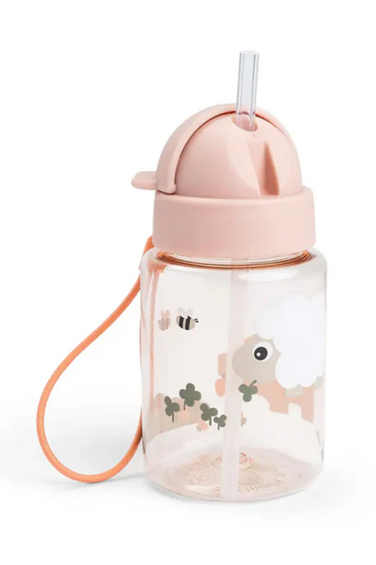 BOTELLA CON BOMBILLA TINY FARM ROSA 280ml DONE BY DEER