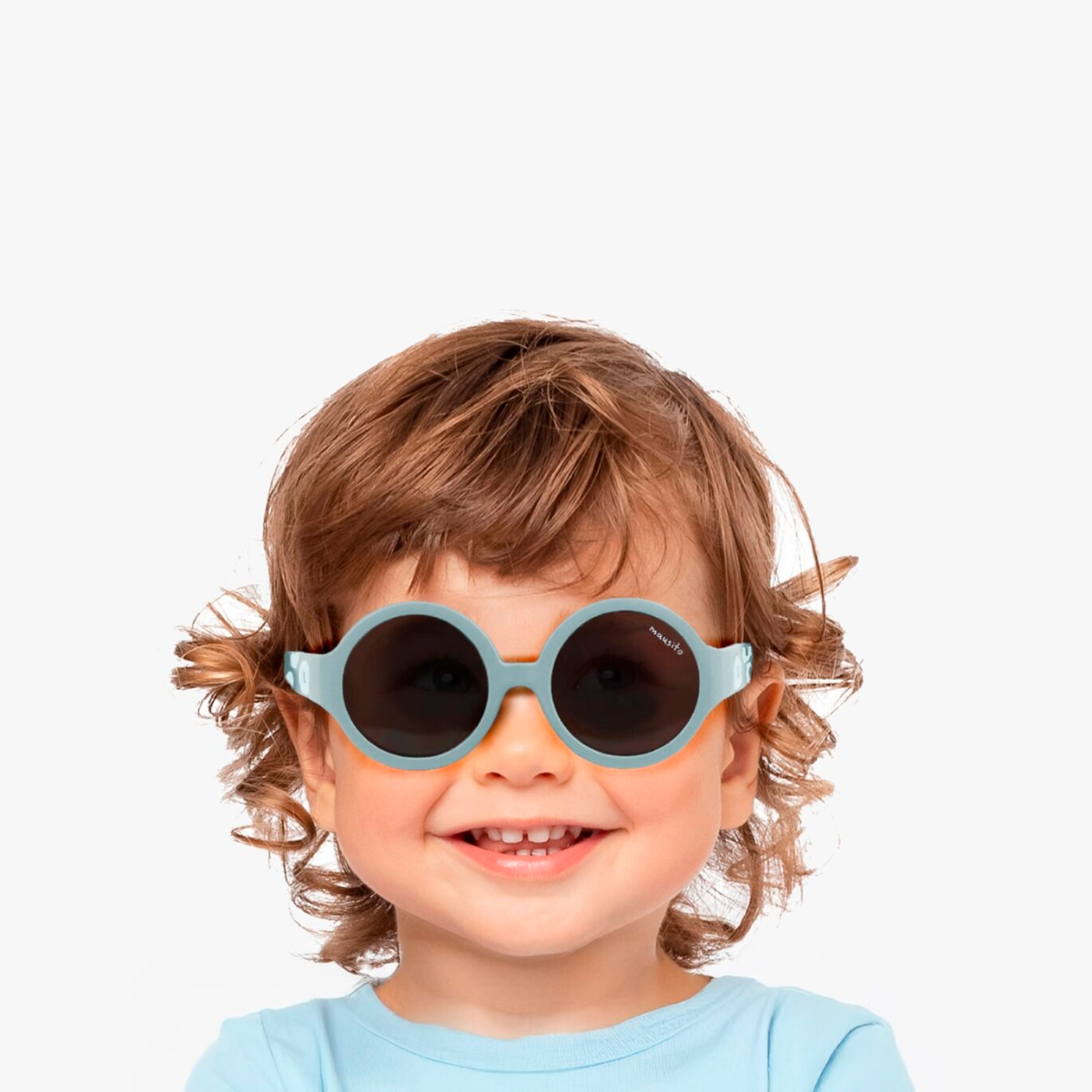 LENTES DE SOL PARA NIÑOS THE HIPPIE  LARGE 2 a 5 AÑOS  CELESTE  MAUSITO