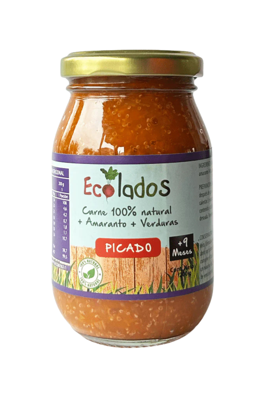 Picado 100% Natural de Carne Amaranto y Verduras 200gr Ecolados