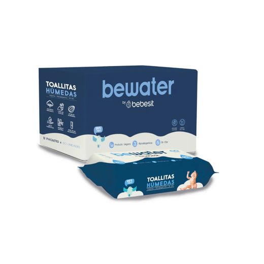Toallas Húmedas Bewater Bebesit Caja de 12 Paquetes
