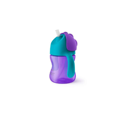 VASO CON BOMBILLA FLEXIBLE DINO MORADO  200 ML - AVENT NATURAL