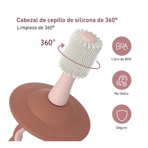 CEPILLO DENTAL DE SILICONA PARA  BEBÉ VERDE