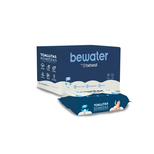 TOALLAS HÚMEDAS BEWATER CAJA DE 12 X 60 TOALLAS BEBESIT