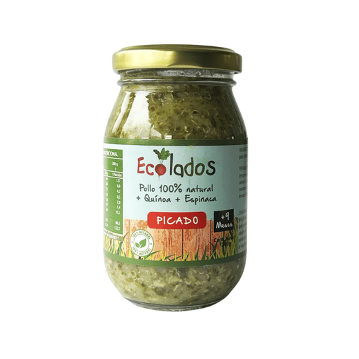 Picado 100% Natural de Pollo, Quínoa y Espinaca 200gr Ecolados