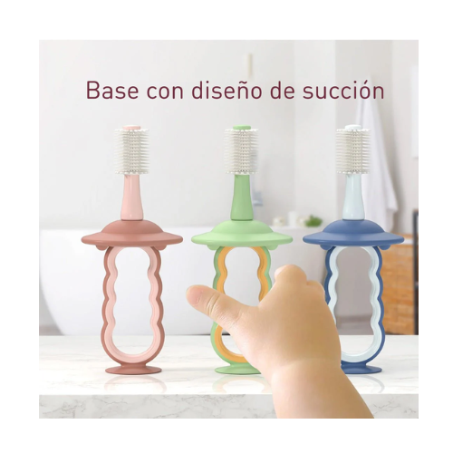 CEPILLO DENTAL DE SILICONA PARA  BEBÉ VERDE