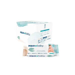 CAJA TOALLAS HÚMEDAS BIODEGRADABLES  99.9% AGUA 12 U - AQUA BABY