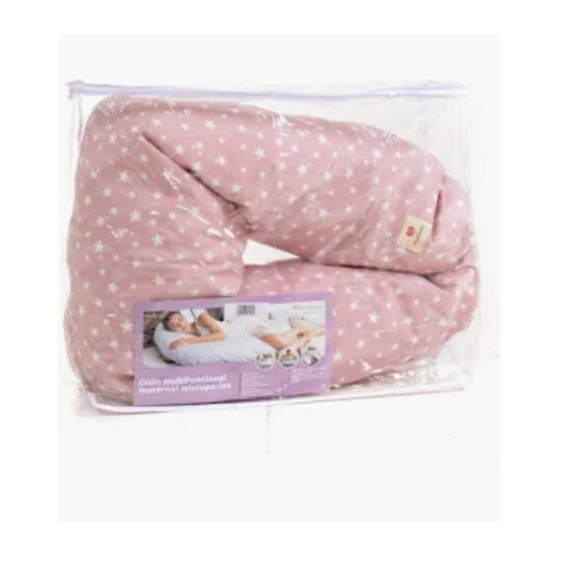 COJÍN MATERNAL MULTIFUNCIONAL DE MICROPERLAS ROSA - AMAMANTAS