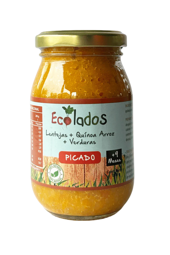 Picado 100% Natural de Lentejas, Quínoa, Arroz y Verduras 200gr Ecolados