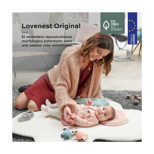 COJÍN SOPORTE ERGONÓMICO TERMOREAGULADO LOVENEST BABYMOOV ROSADO 0 - 4 MESES