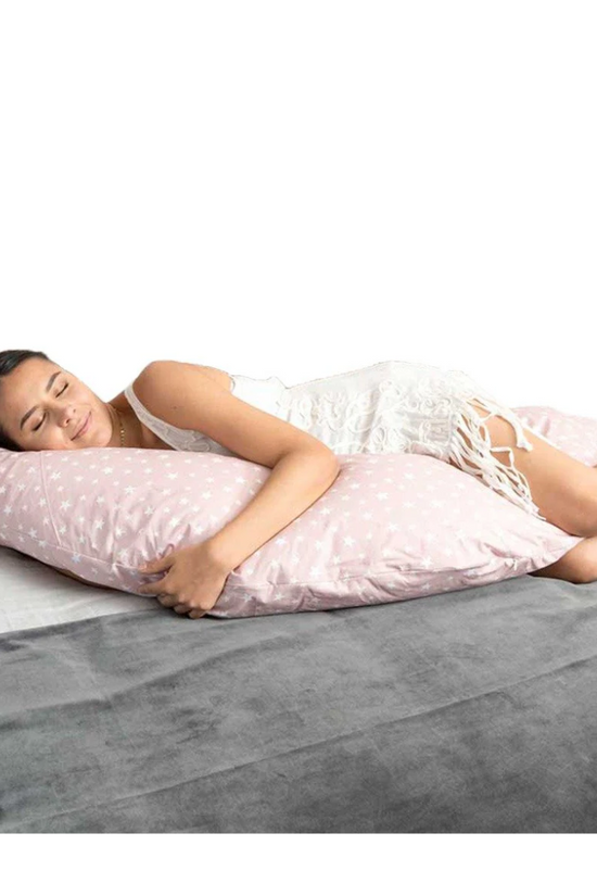 COJÍN MATERNAL MULTIFUNCIONAL DE MICROPERLAS ROSA - AMAMANTAS