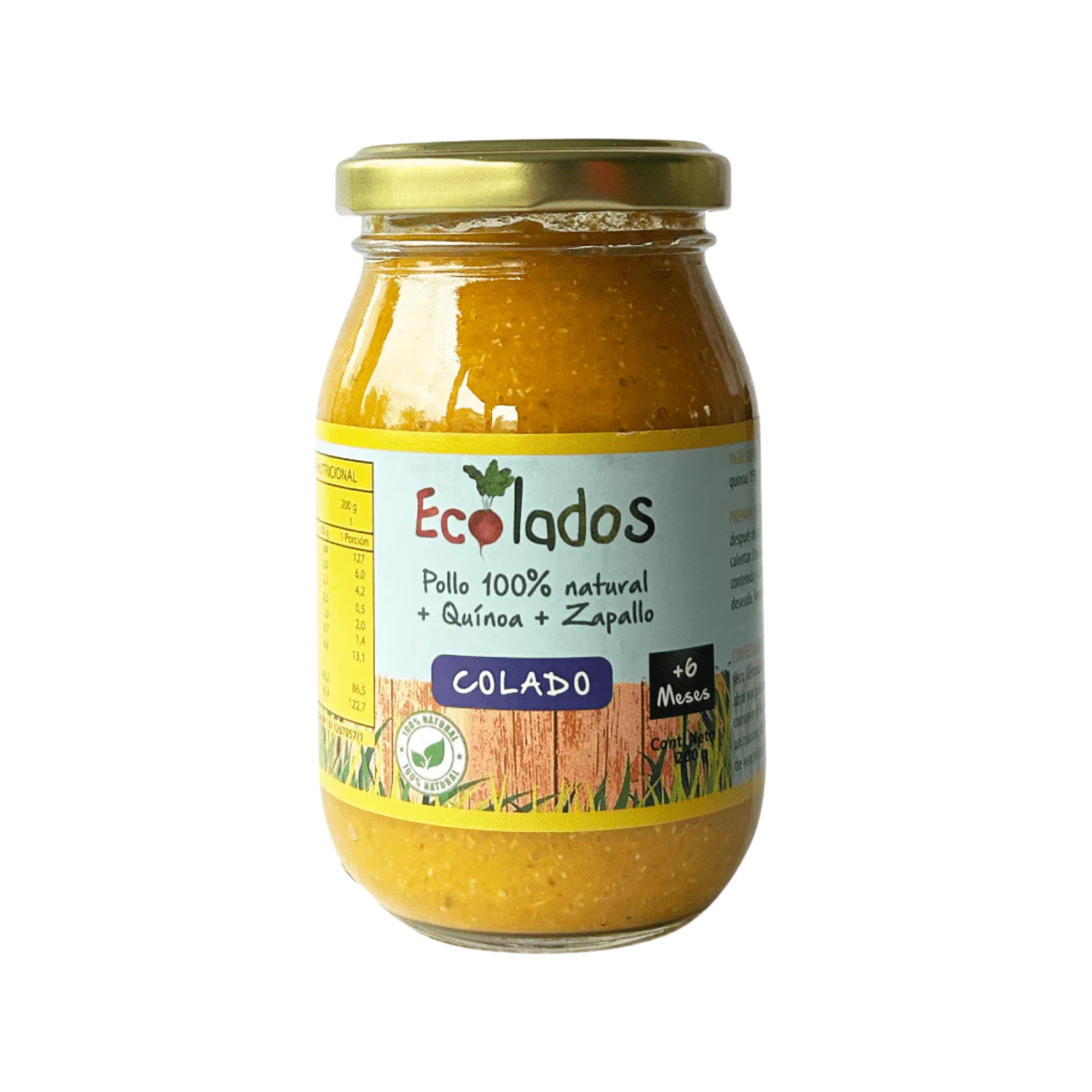 Picado 100% Natural de Pollo Quínoa y Zapallo 200gr Ecolados