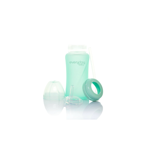 MAMADERA DE VIDRIO  CON BOMBILLA 240. ML VERDE - EVERYDAY BABY