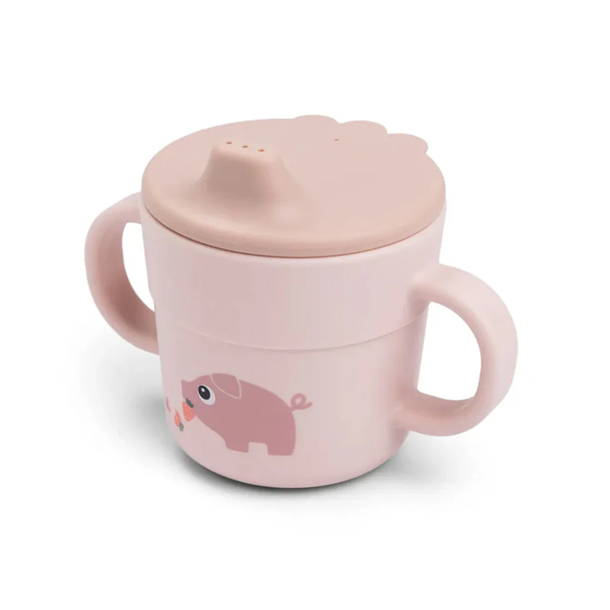 VASO CON BOQUILLA FOODIE TINY FARM ROSA DONE BY DEER