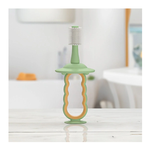 CEPILLO DENTAL DE SILICONA PARA  BEBÉ VERDE
