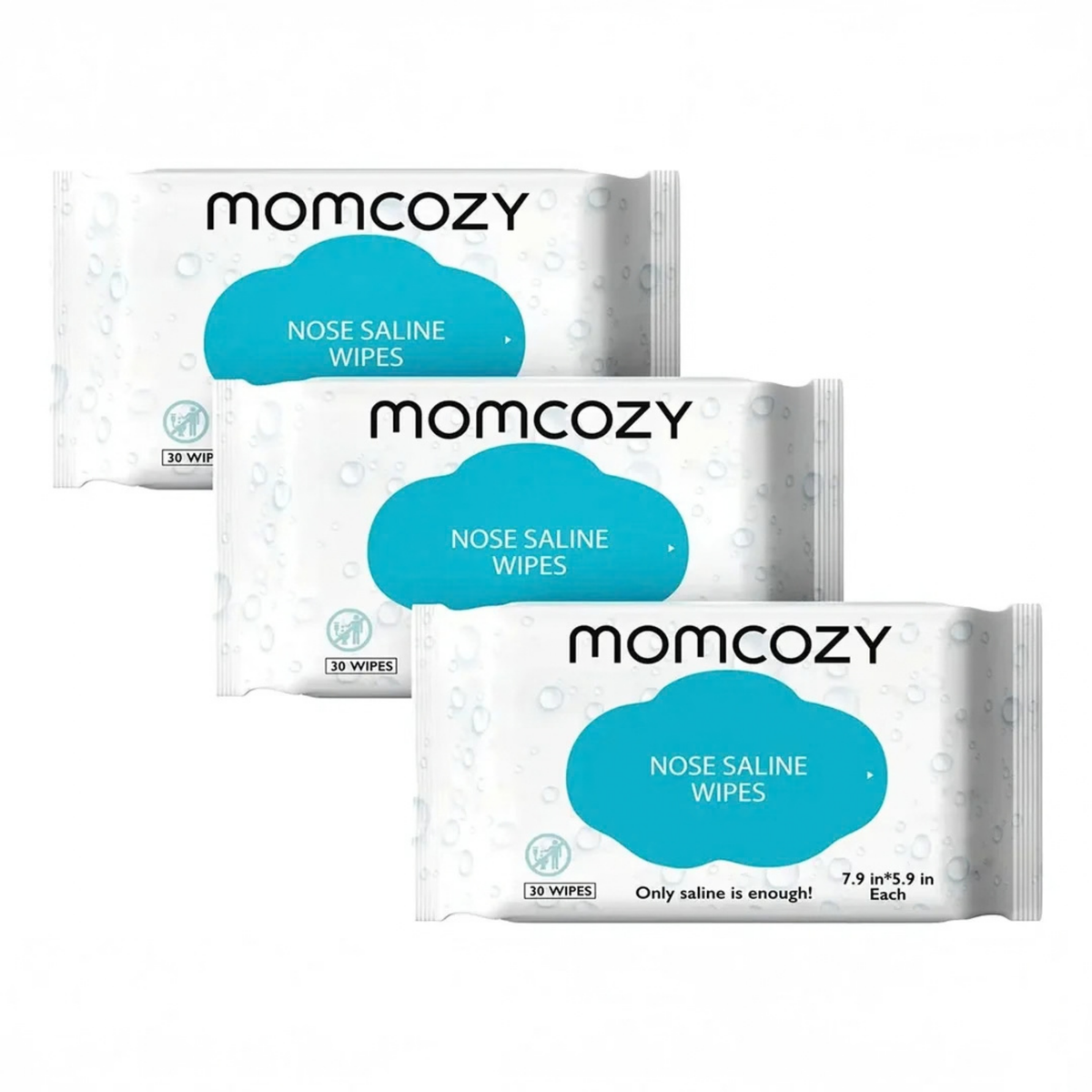 Toallitas Húmedas Salinas Momcozy para Nariz y Cara – 90 Unidades