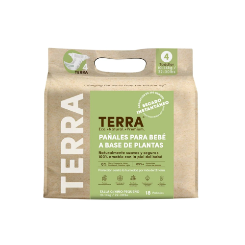 PAÑALES BIODEGRADABLES DESECHABLES 4 G - TERRA