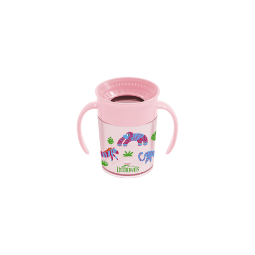 VASO 360° CON ASAS ROSADO 200 ML +6M - DR. BROWN'S