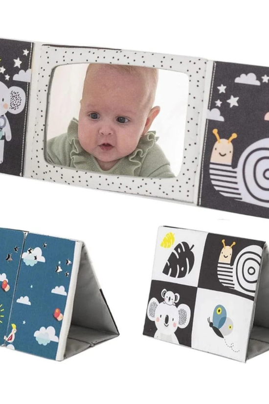 Espejo Seguro Para Bebé Libro Tummy Time Taf Toy Blanco Y Negro