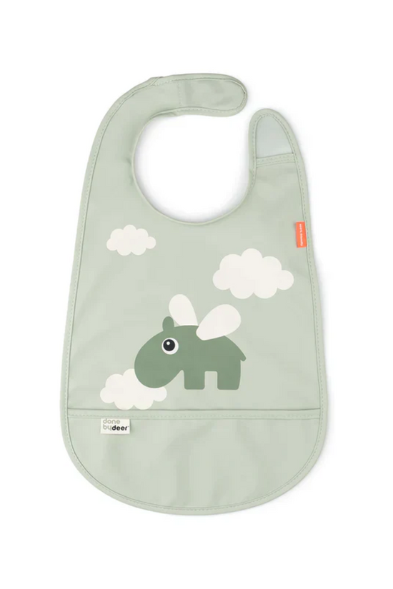 BABERO CON VELCRO HAPPY CLOUDS VERDE - DONE BY DEER