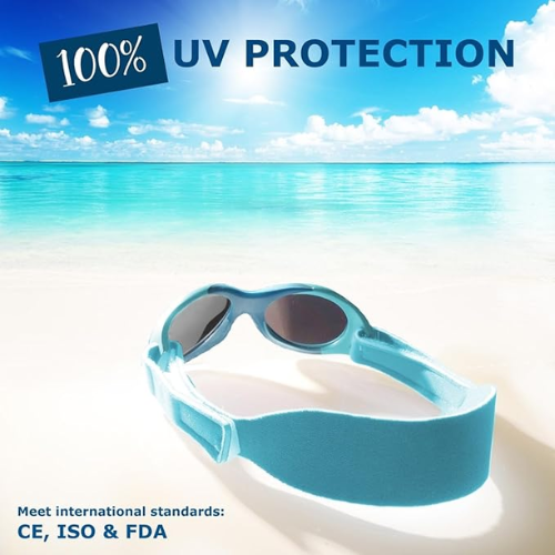 LENTES DE SOL PARA BEBÉS BABY SURFER  0 A 18 MESES AZUL TURQUESA - MAUSITO