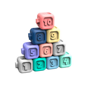 BLOQUES CUADRADOS PASTEL 10 PIEZAS GRASP