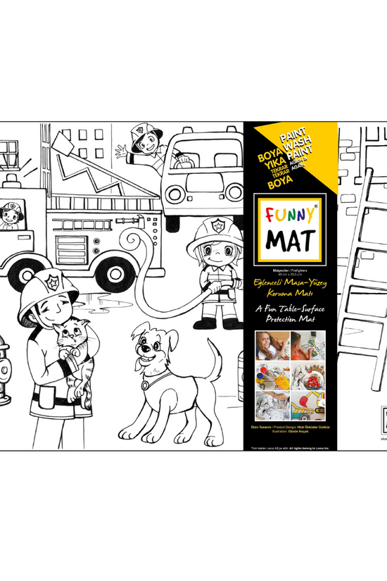 TAPETE PARA COLOREAR BOMBEROS 48 X 33.5 FUNNY MAT