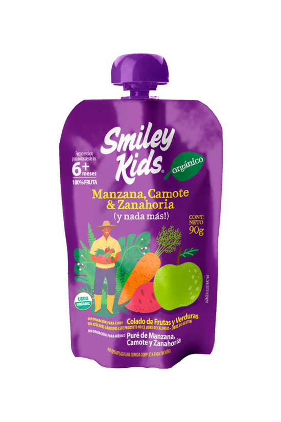 Colado Orgánico Smiley Kids Frutas & Verduras 90g (+6 meses)
