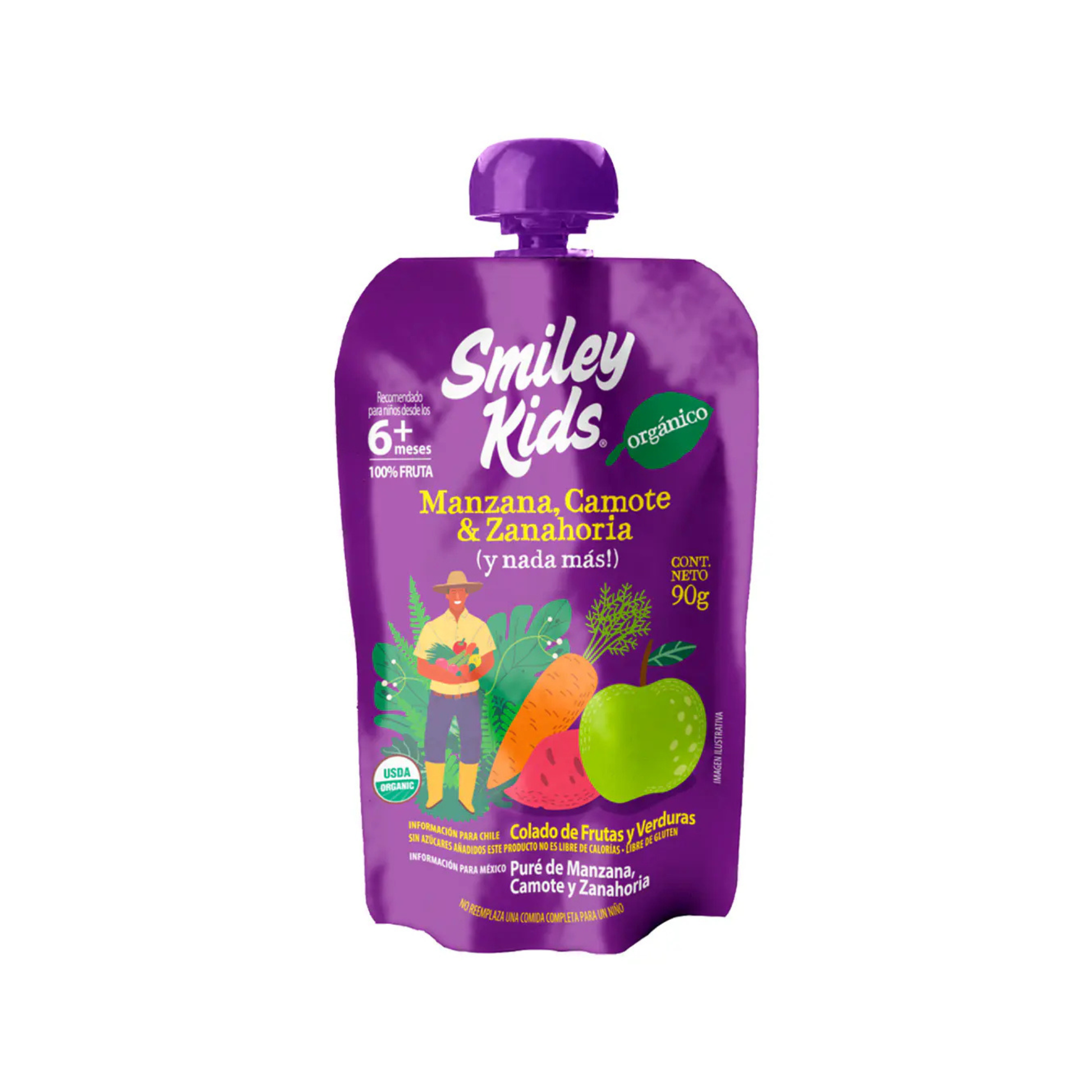 Colado Orgánico Smiley Kids Frutas & Verduras 90g (+6 meses)