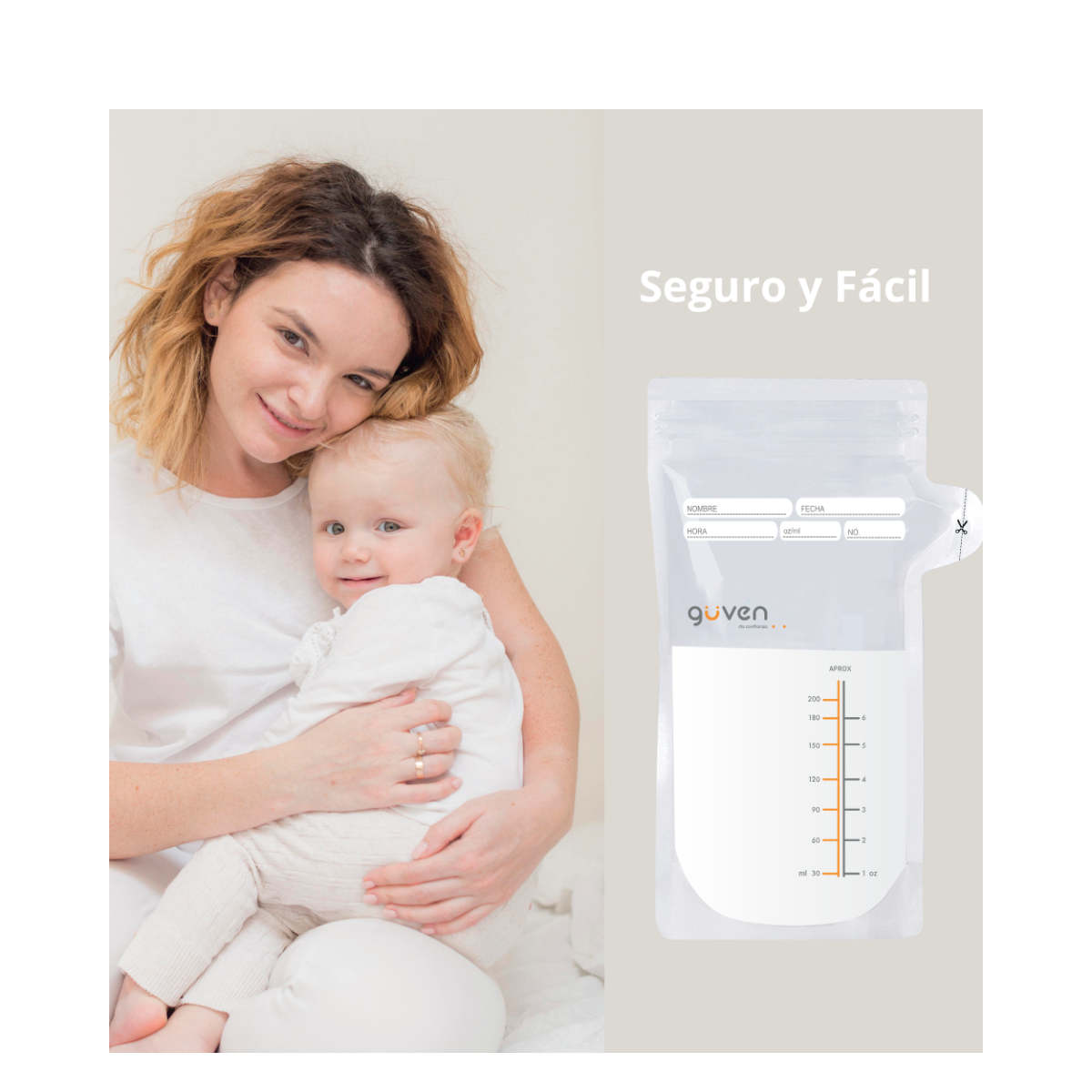 BOLSAS PARA ALMACENAR LECHE MATERNA GUVEN  25 U
