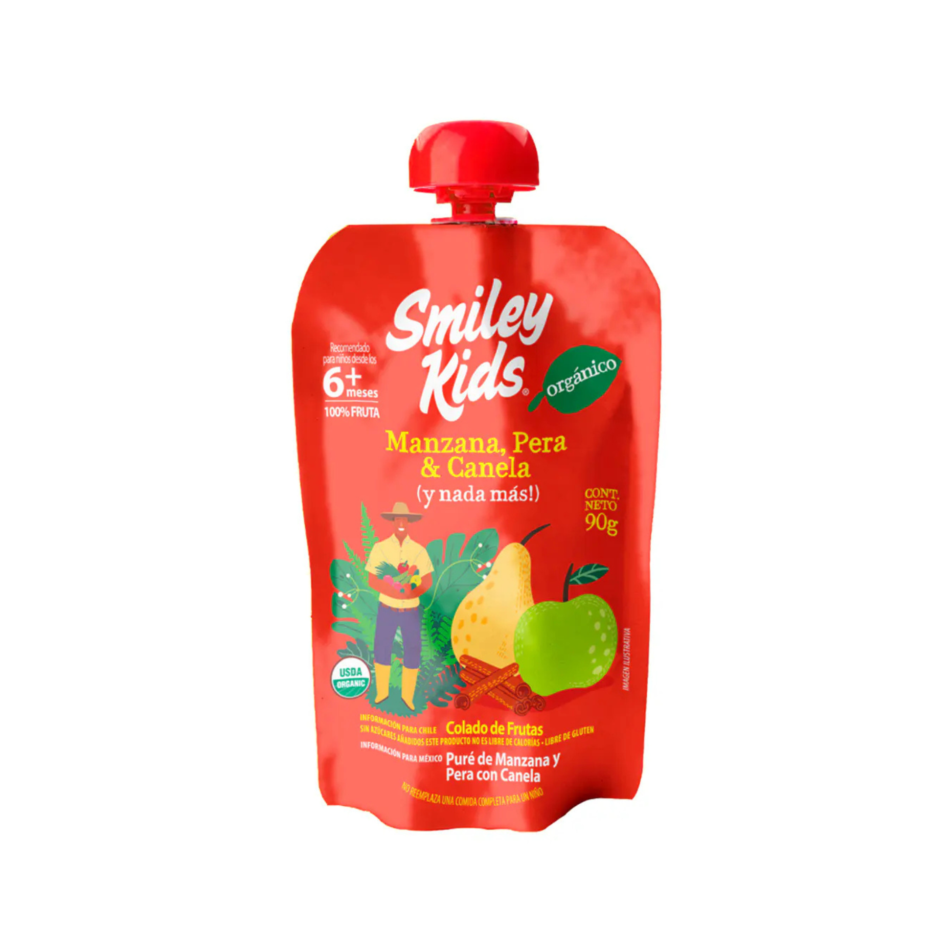 Colado Orgánico de Frutas Smiley Kids 90gr +6m