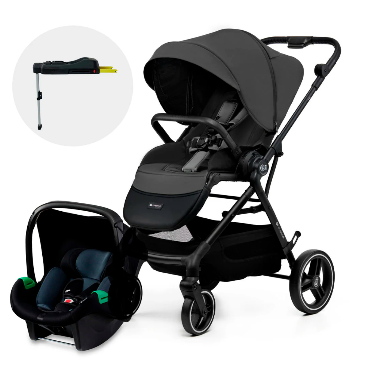 TRAVEL SYSTEM YOXI  3 en 1 GREY + MINK + BASE KINDERKRAFT