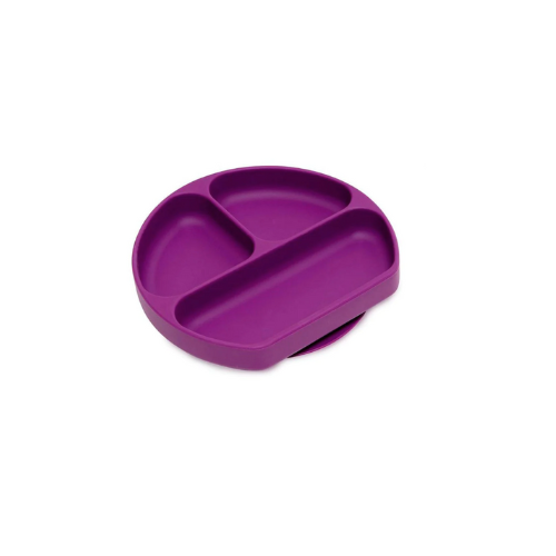 PLATO CON TAPA AGARRE SILICONA MORADO - BUMKINS