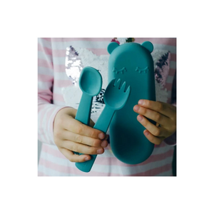 CUBIERTOS CON CAJA WE MIGHT BE TINY AZUL OSCURO