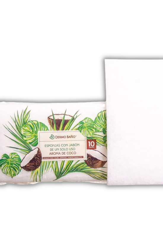 Esponja Jabonosa Desechable Aroma Coco Dermo Baño 10unds