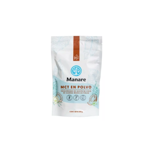 MCT OIL DE ACEITE DE COCO EN POLVO 200 GR.  -MANARE